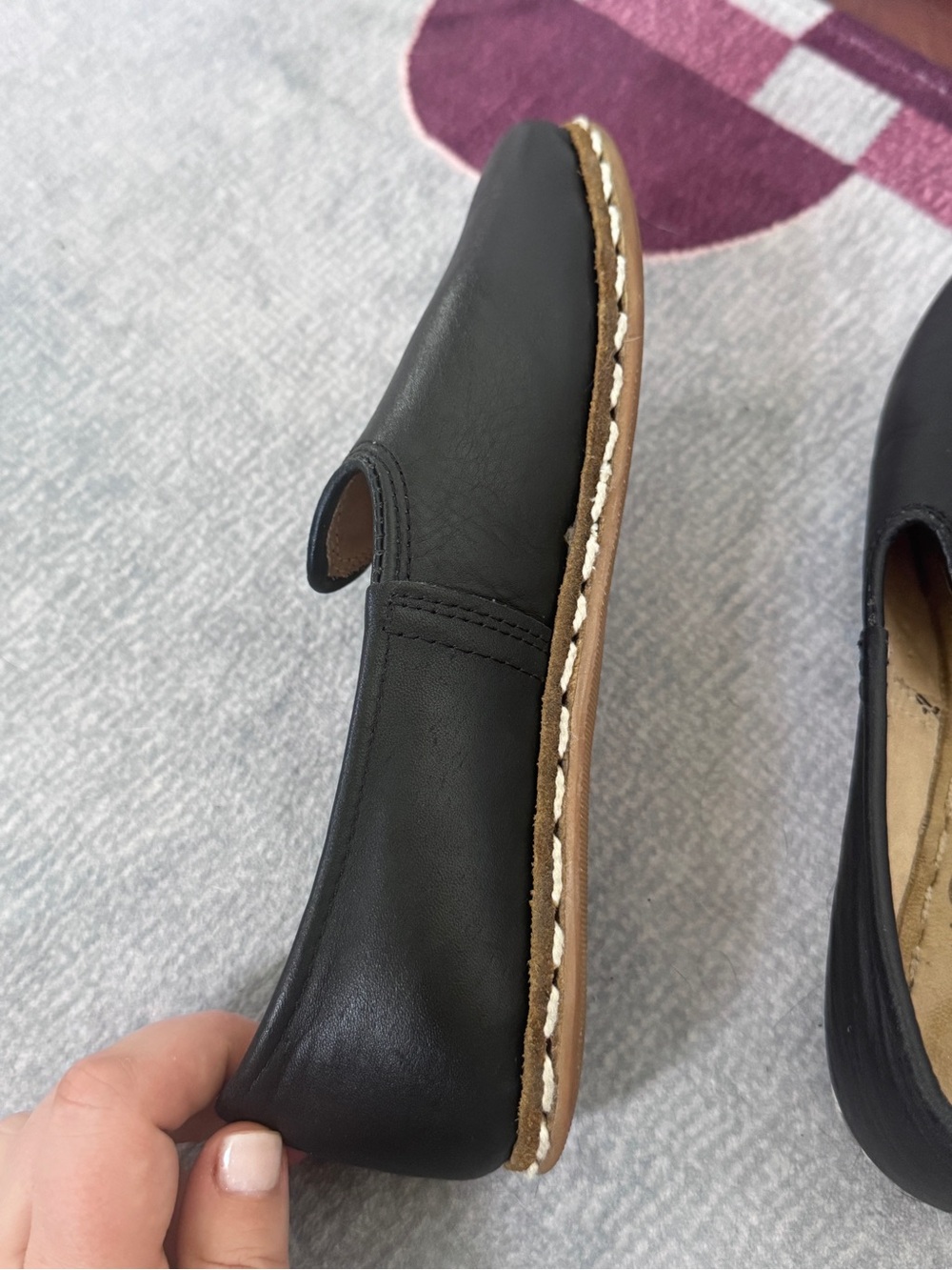 Sabah Beirut Black Leather Handmade Slip-On Flat EU 36 Gaziantep Turkey - Picture 6 of 9